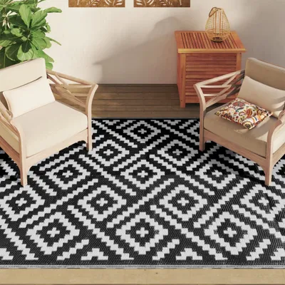 Produktbild von "im Diskont"Outdoor-Teppich ARAKIL Weiß und Schwarz 160x230cm PP - Teppiche DEMöbel8662982