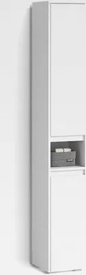 Produktbild von Badschrank Savuto, Weiß, 30.2 x 191.5 cm mit Türen und offenem Fach