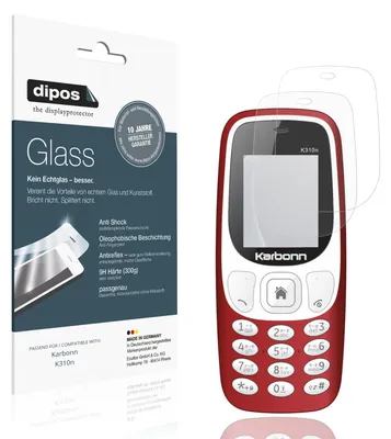 Produktbild von 2x Schutzfolie für Karbonn K310n matt - Anti-Shock 9H Folie dipos Glass Kunststoffglas