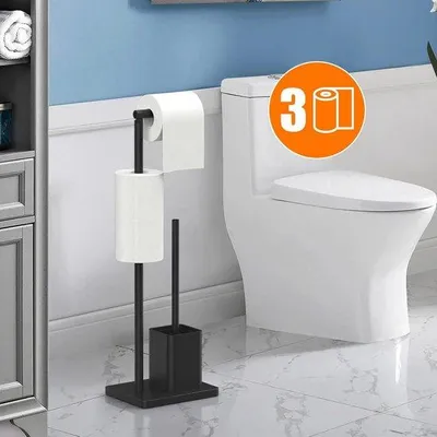 Produktbild von Toilettenschwaberhalter Edelstahl schwarz Bohnerfrei