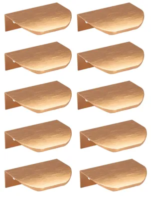 Productafbeelding van 10 x Handgreep voor kastdeuren, 50 mm, donkergoud, afgeronde handgreep voor kasten