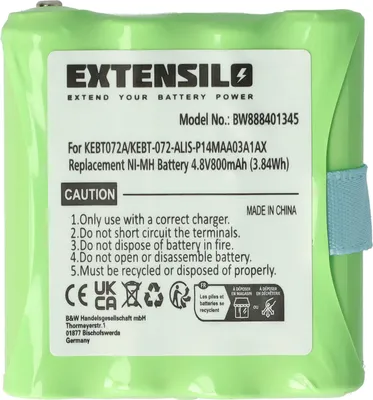 Produktbild von EXTENSILO Akku kompatibel mit Motorola TLKR T81, T41, T4, T5, T50, T6, T3, T80, T60, T61, T7, T8 Funkgerät, Walkie Talkie (800 mAh, 4,8 V, NiMH)