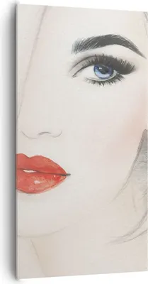 Produktbild von Bild auf Leinwand - Leinwandbild - Frau Gesicht Lippen - 65x120cm - Wand Bild - Wanddeko - Leinwanddruck - Bilder - Kunstdruck - Wanddekoration - Leinwand bilder - Wandkunst - PA65x120-3860