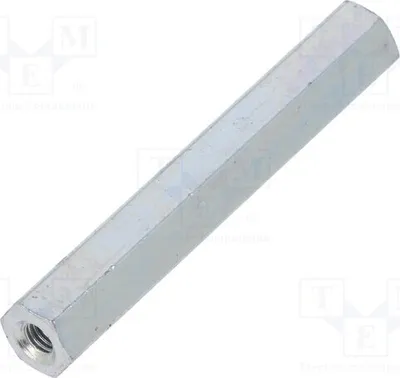 Obrázek produktu pro 10 kusů distančních vložek se závitem, šestihran, vnitřní závit M3, délka 40 mm. 125x40 distanční prvky
