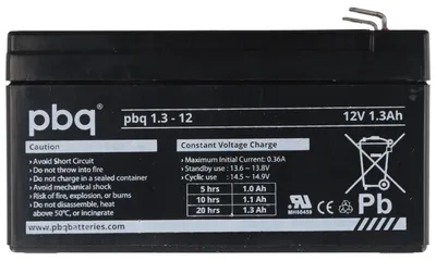 Produktbild von PBQ Bleiakku 1.3-12V, 12 V/ 1,3 Ah  12.0V