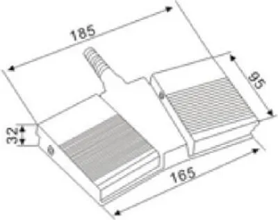 Produktbild von Fußschalter / Fußtaster / Fußpedalschalter mit zwei Tastern, Schwarz