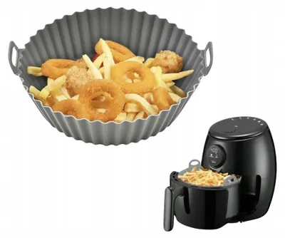 Obrázek produktu pro Kulatý silikonový košík do fritézy pro smažení bez tuku, 20 cm