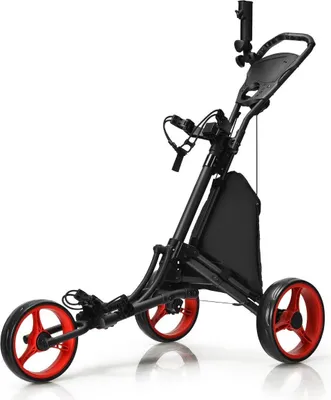 Obrázek produktu pro 3kolový golfový vozík vyrobený z hliníku s držákem na deštník a T-kusem a úložnou taškou