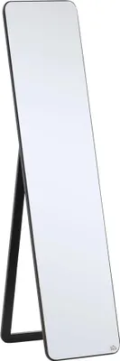 Image de Miroir intégral - miroir sur pied - cadre en bois - 37 x 43 x 156 cm - sur pied - noir