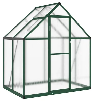 Zdjęcie produktu dla vidaXL Szklarnia z ramą fundamentową zielona 169x114x195 cm aluminium