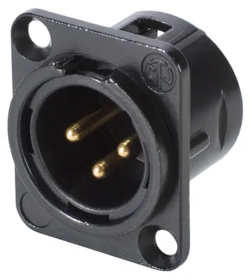 Produktbild von NEUTRIK® XLR, 3-pol , Metall-, Löttechnik-Einbaustecker, vergoldete(r) Kontakt(e), Type D, schwarz