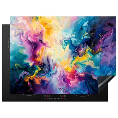 Obrázek produktu pro KitchenYeah® Kryt varné desky barvy - barevný - abstraktní, 71x52cm, dekorace do kuchyně, keramický kryt varné desky, krycí deska na varnou desku