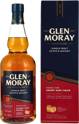 Produktbild von Glen Moray Double Cask Sherry Cask Finish 40% Vol. 0,7l in Geschenkbox