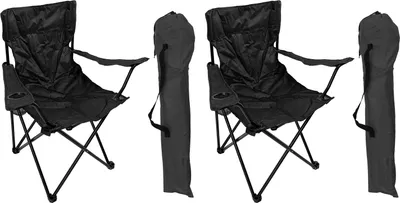Produktbild von 2er Anglersessel Anglerstuhl Regiestuhl Getränkehalter Tasche Schwarz