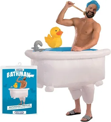 Immagine prodotto di Costume gonfiabile "Bathman" per adulti per feste di compleanno con ventaglio integrato, misura 180 cm,- BATHCOS