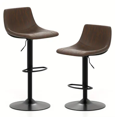 Immagine prodotto di Sgabello da bar - Sgabello per bar - Sgabello da bar con schienale - Set di 2 sgabelli - Sgabello da cucina - Regolabile in altezza