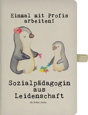 Produktbild von Mr. & Mrs. Panda Kladde Sozialpädagogin Leidenschaft - Transparent - Geschenk, Tagebuch, Journal, notizbuch, Reisetagebuch, A5 Skizzenbuch