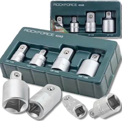 Produktbild von ROCKFORCE ADAPTER-Set, 4-teilig, CR-V-STAHL mit KUGELSICHERUNG