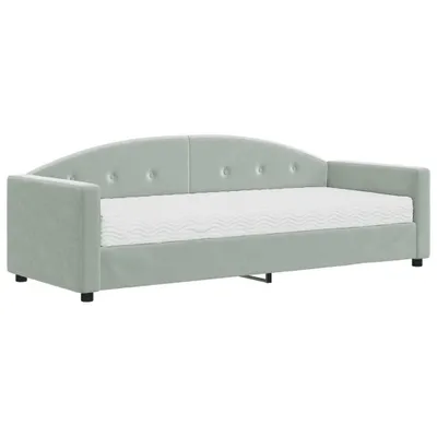 Produktbild von vidaXL Tagesbett mit Matratze Hellgrau 80x200 cm Samt