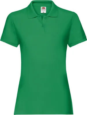 Produktbild von Fruit of the Loom Damen T-Shirt Polohemd kurzarm Poloshirt Polo Shirt, Größe:XS (8), Farbe:Kelly Green