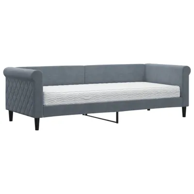 Produktbild von Tagesbett mit Matratze Dunkelgrau 80x200 cm Samt