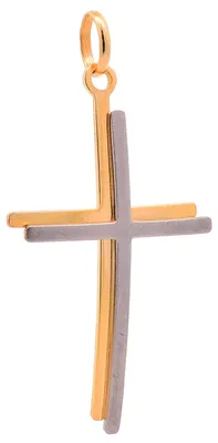 Produktbild von Anhänger für Halskette Kreuz echt massiv 585-14 Karat Gold