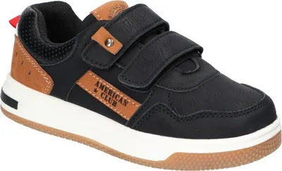 Produktbild von AMERICAN CLUB XD127 Solide Kinderschuhe mit Klettverschluss, modische Kinderschuhe, profilierte Innensohle aus Naturleder, Casual, Schwarz 32
