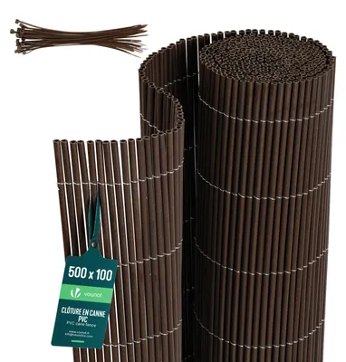Produktbild von VOUNOT® PVC Sichtschutzmatte Schilfmatte Sichtschutzzaun 100x500cm Weidenfarbe