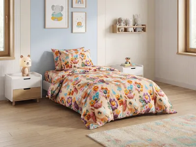 Produktbild von Kinderbettwäsche aus Mikrofaser von PONYBLOOM, farbenfroh. Größen: 70 x 80 cm | 140 x 200 cm