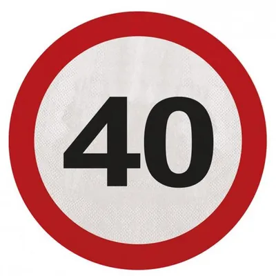 Produktbild von 40. Geburtstag Verkehrsschild 20 Servietten