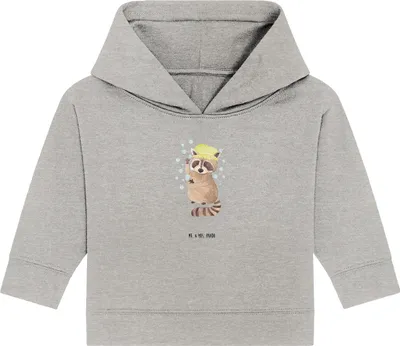 Produktbild von Mr. & Mrs. Panda Organic Baby Hoodie Waschbär 24. - 36. Monat - Heather Grey - Geschenk, Seifenblasen, Lustige Sprüche, Plan, Waschen, Fröhlich, Kapuzenshirt, Tagträumen