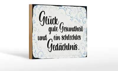 Produktbild von Holzschild Spruch 18x12cm Glück gute Gesundheit Schild