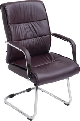 Produktbild von Konferenzstuhl CP605, Freischwinger Besucherstuhl, Kunstleder braun