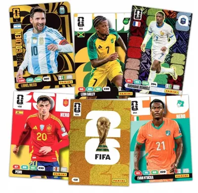 Produktbild von 9X Limited Panini Fifa World Cup 2026 Holo Yamal, Mbappe, Messi, Dembele