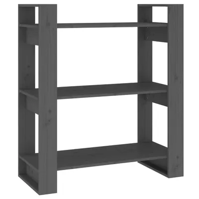 Produktbild von Bücherregal/Raumteiler Grau 80x35x91 cm Massivholz Kiefer