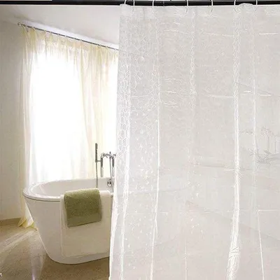 Obrázek produktu pro Průhledná, voděodolná a plísním odolná sprchová záclona z materiálu EVA, 200 x 180 cm