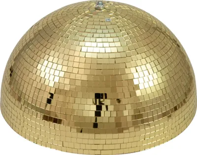 Spiegelkugel halb gold 40cm - für Deckenmontage - Diskokugel Echtglas - 10x10mm Spiegel - PROFI