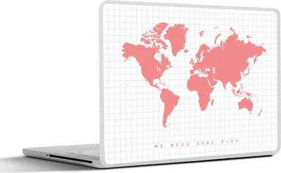 Produktbild von MuchoWow® Laptop Aufkleber Sticker Cover Weltkarte - Rosa - Zitat - Kinder - Jungen - Mädchen 30x21 cm - Sticker für Laptop - Selbstklebend