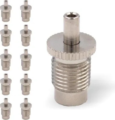 Produktbild von 10x Drahtseilhalter / Gripper 15, M10 x 1 Außengewinde, für Drahtseil Ø 1,0 - 1,5 mm | vernickelt