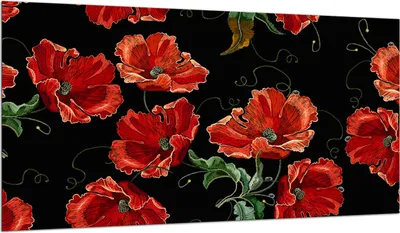 Produktbild von Herdabdeckplatte Glaskeramikkochfeld-Abdeckung Spritzschutz Glas 90x52 Blumen