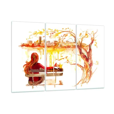 Produktbild von Bilder auf glas - Weiblich städtisch quadrat natur - 105x70cm - Glasbilder - Wandbilder - Kunstdruck - zum Aufhängen bereit - Wanddekoration aus Glas - Glas Bilder - Wandbild auf Glas - GCE105x70-2978