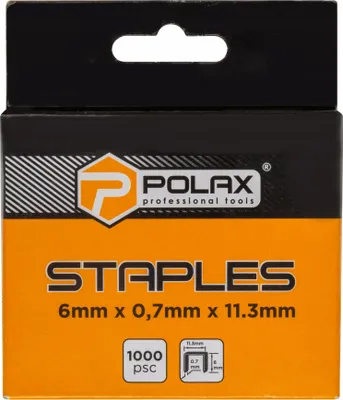 Zdjęcie produktu dla Zszywki tapicerskie typ A/53 (1000szt) 6х0.7х11.3mm Polax