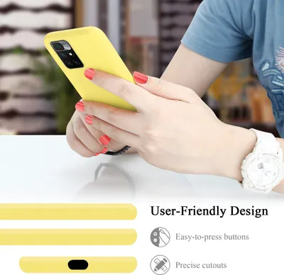 Produktbild von Cadorabo Schutzhülle für Xiaomi RedMi 10 / RedMi NOTE 11 4G Hülle in Gelb Handyhülle Case Cover TPU Etui