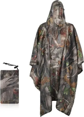 Produktbild von Famanu Trekking Regenponcho mit Kapuze - Wasserdicht, Multifunktional