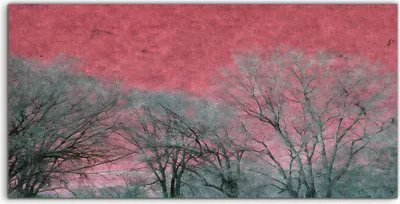 Produktbild von Coloray Canvas 140x70  Wandbild Leinwand Bilder Seide Winter Bäume Abstrakt Landschaft