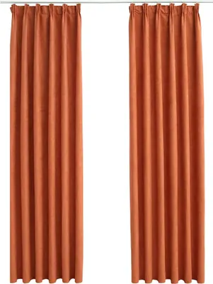 Produktbild von vidaXL Verdunkelungsvorhänge mit Haken 2 Stk. Rostbraun 140x225 cm