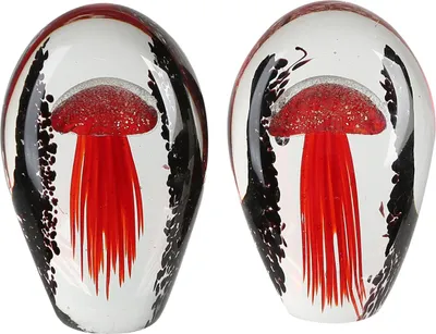 Produktbild von Casablanca by Gilde Dekofigur Briefbeschwerer Rote Qualle, handgearbeitet H. 14 cm,27727