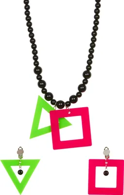 Image de Collier avec boucles d'oreilles néon années 80