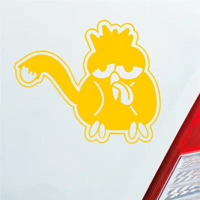 Produktbild von Auto Aufkleber Comic crazy Henne Tuning 12x10 cm Gelb Sticker Heckscheibenaufkleber
