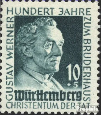 Produktbild von Briefmarken Franz. Zone-Württemberg 1949 Mi 47 gestempelt 100 Jahre Gustav-Werner-Stiftung